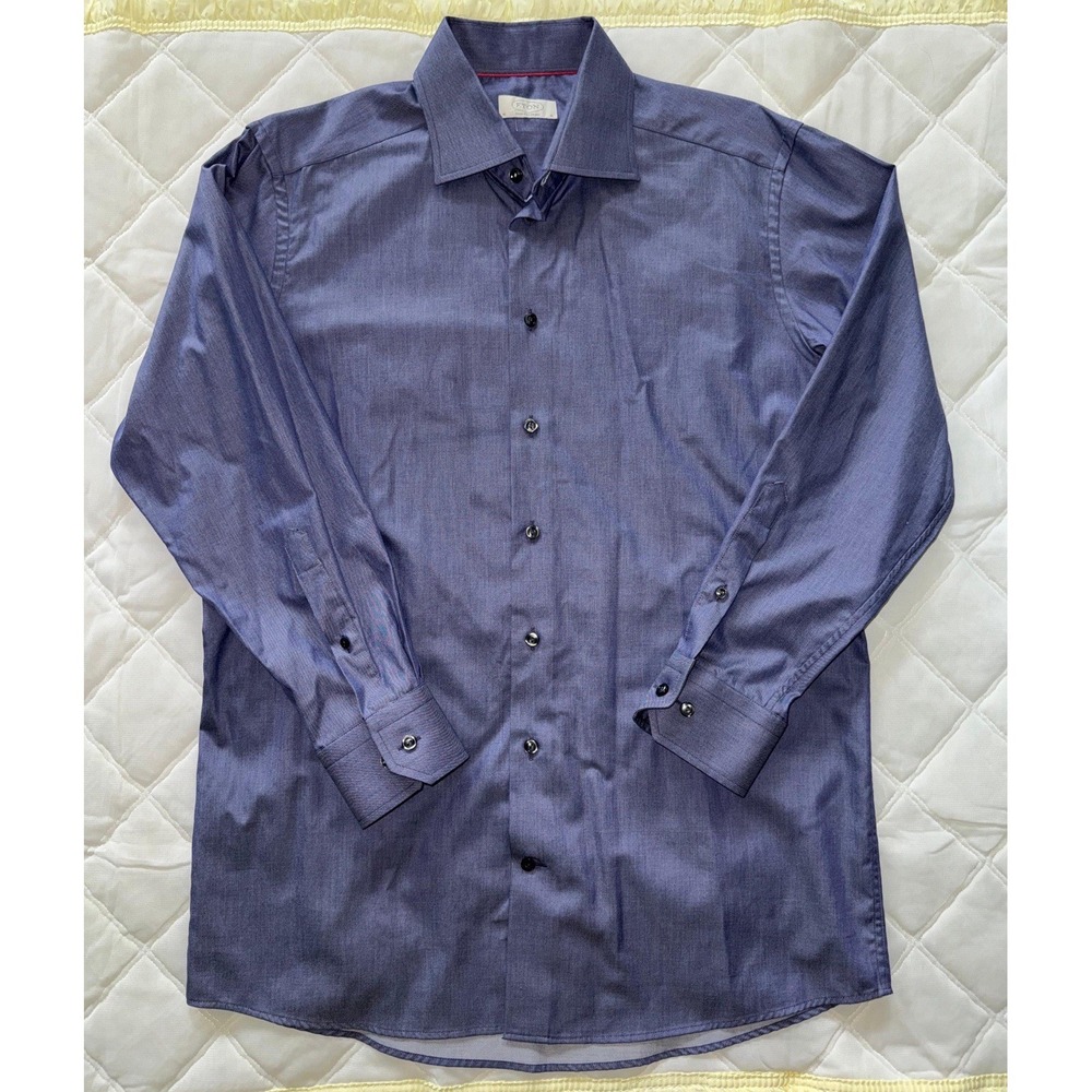 Eton Men's Button Up Shirt‎ Contemporary Purple Long Sleeve Woven Sz 16